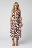 Fig Print Cotton Poplin Dress