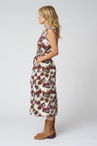Fig Print Cotton Poplin Dress