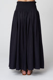 Emerson Fry Smocked Maxi Skirt in Midnight Linen