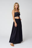 Emerson Fry Smocked Maxi Skirt in Midnight Linen