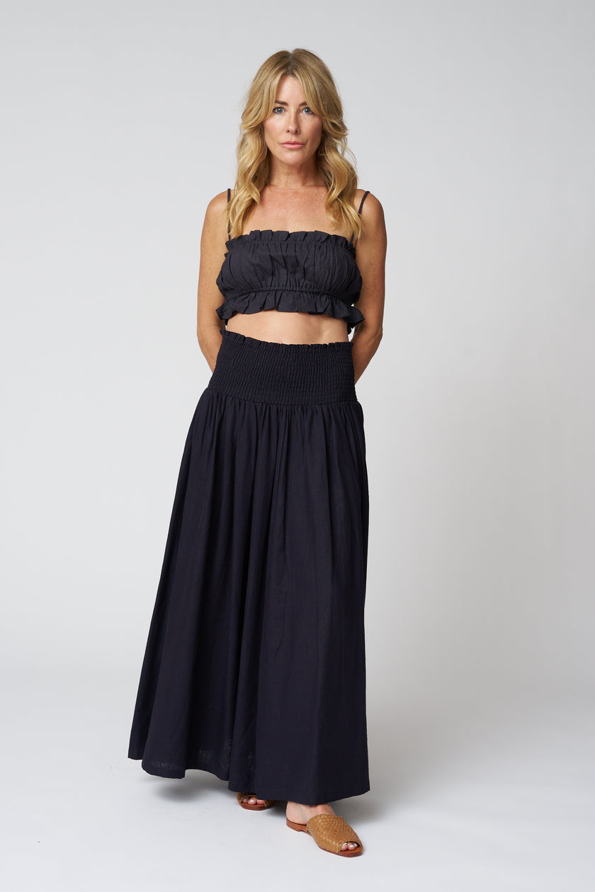 Emerson Fry Vacation Top in Midnight Linen