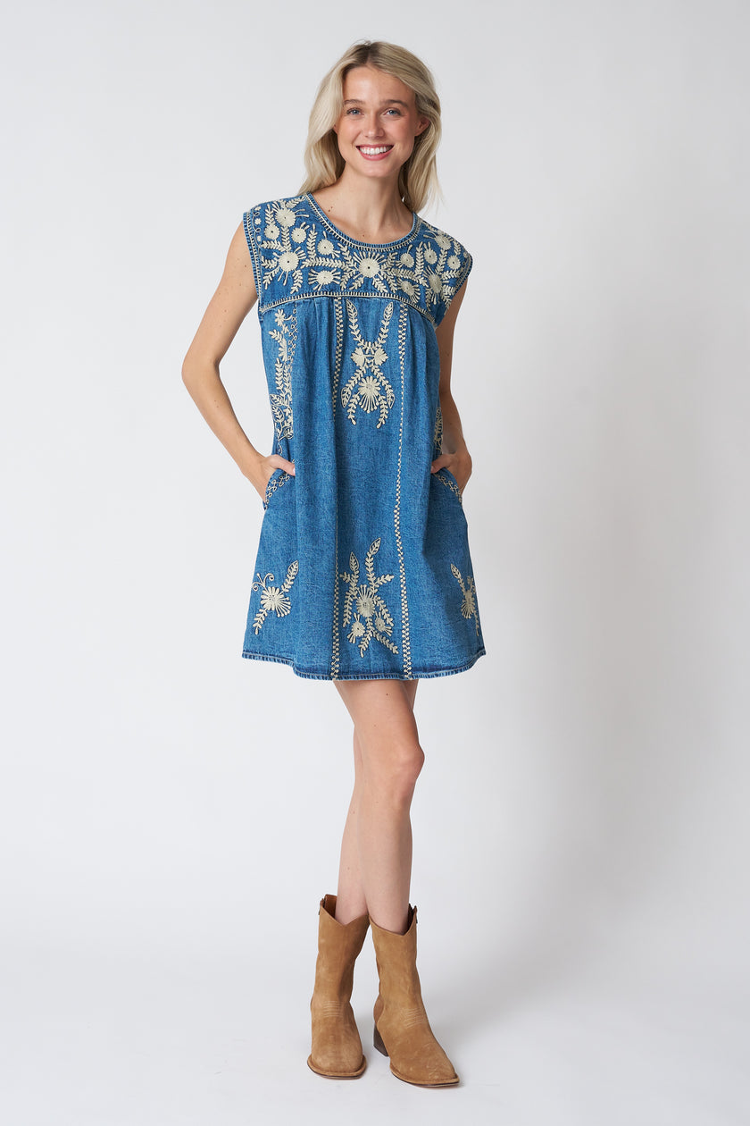 Sylvie Dress in Arizona Denim