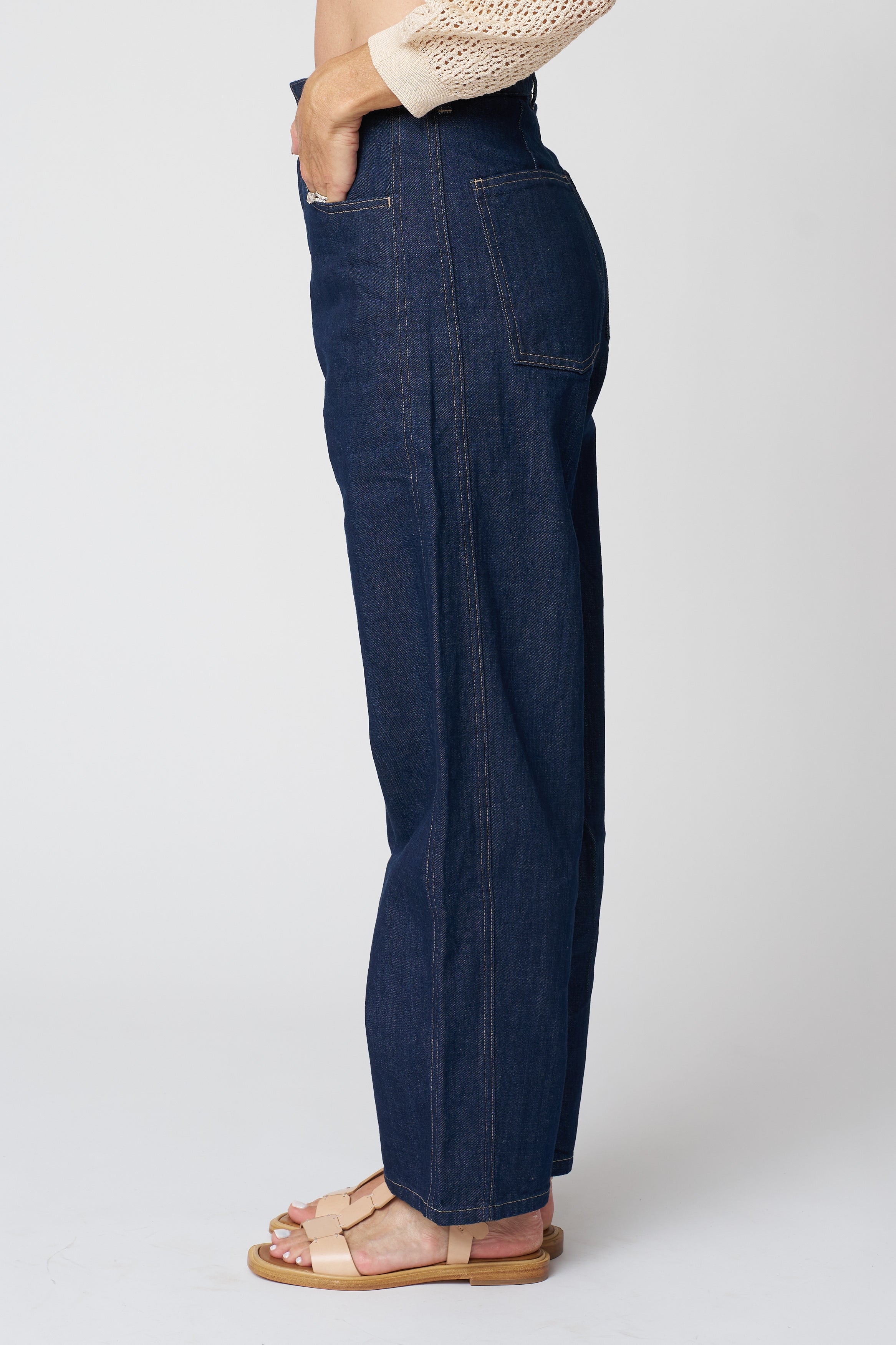 Micaela Greg Dark Indigo Panel Jean