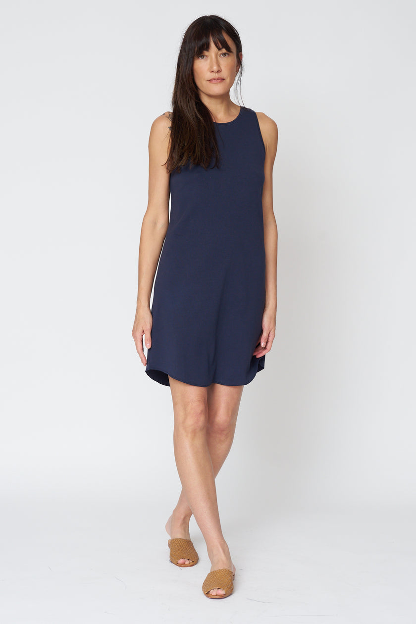 High Neck Dress in Black or Navy