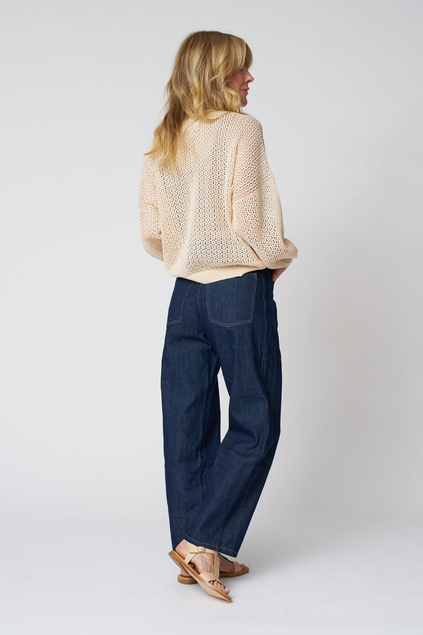 Micaela Greg Dark Indigo Panel Jean