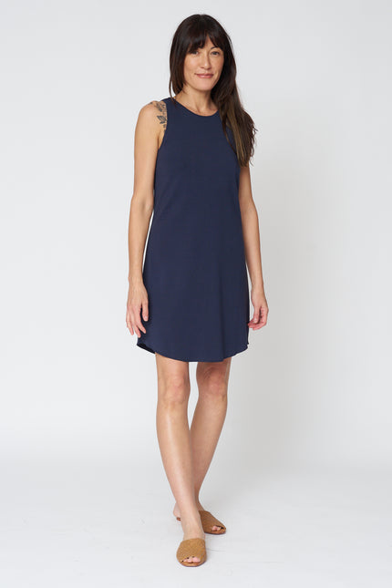 High Neck Dress in Black or Navy