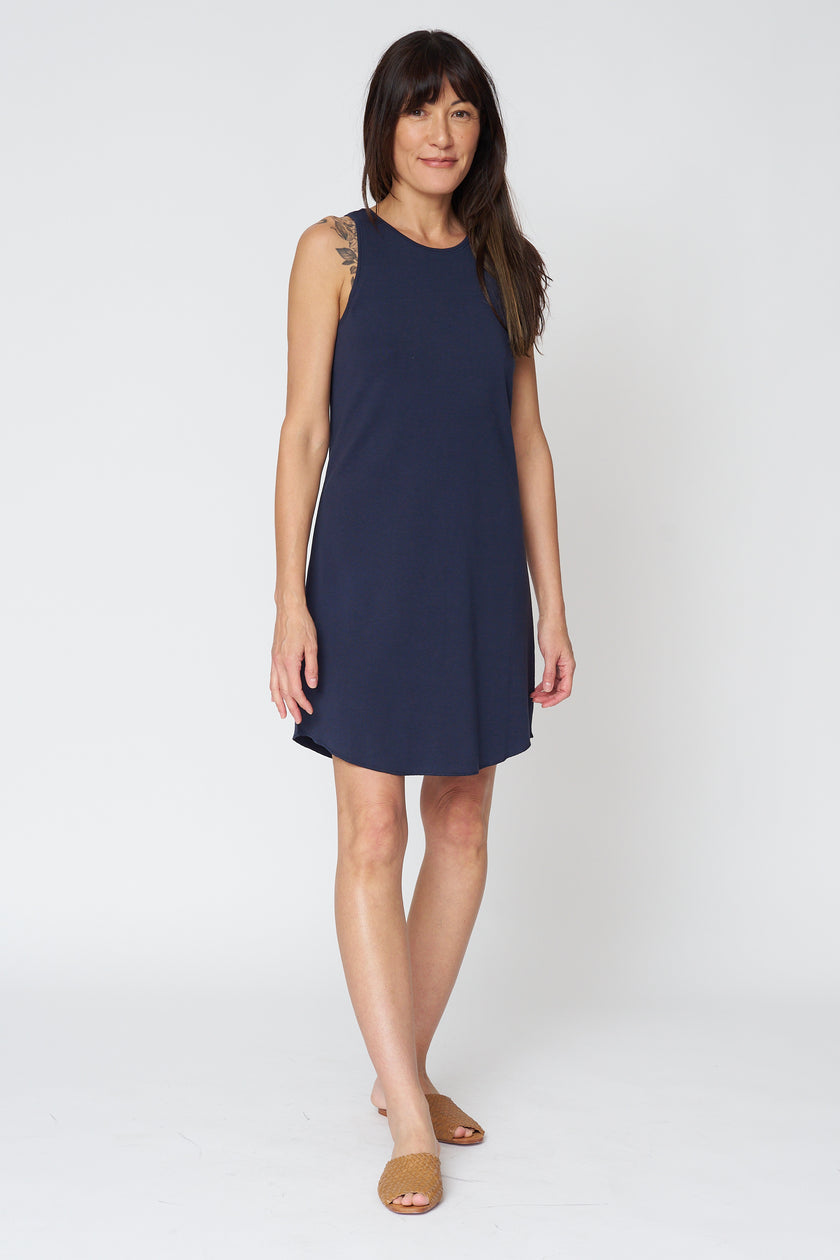 High Neck Dress in Black or Navy