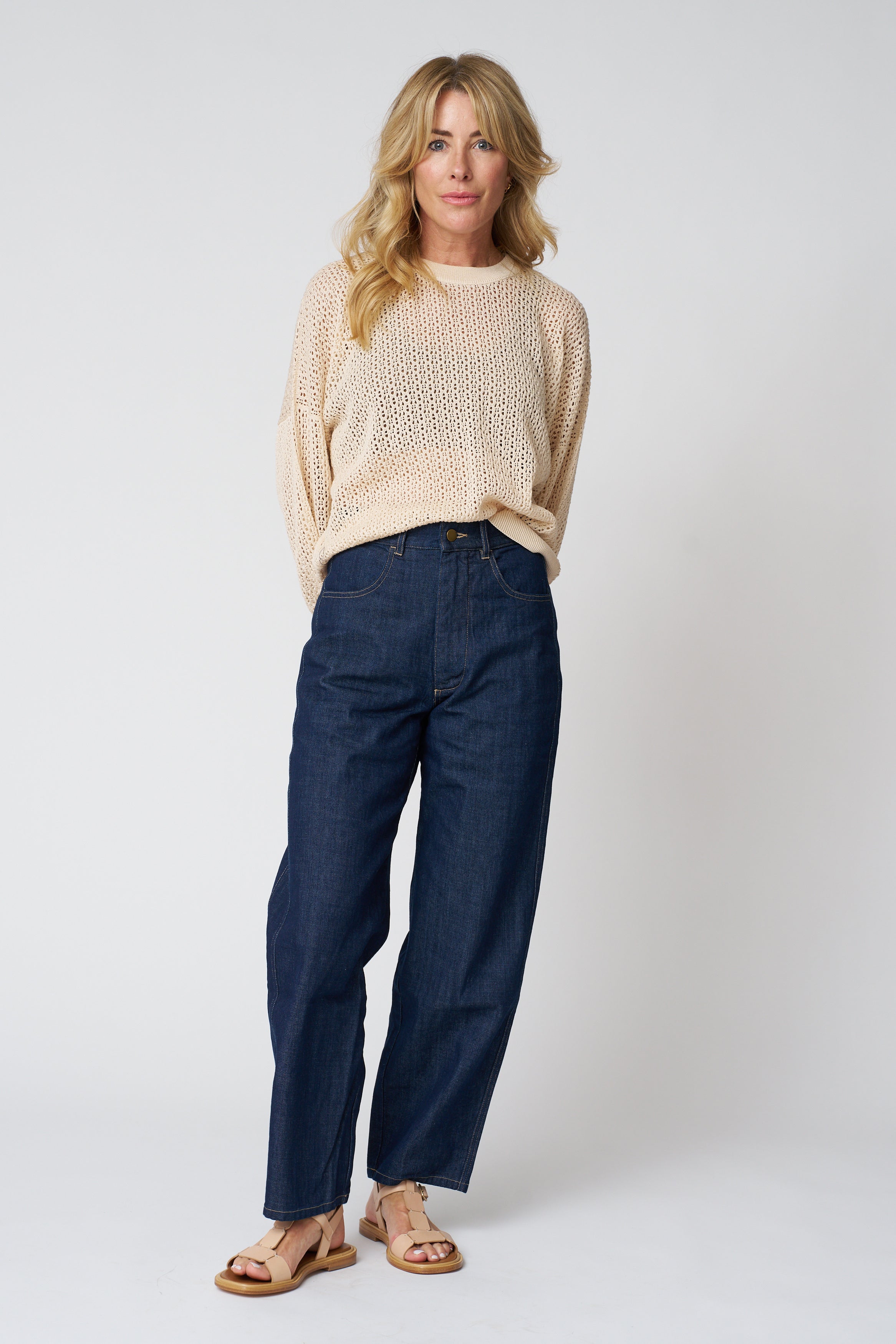 Micaela Greg Dark Indigo Panel Jean