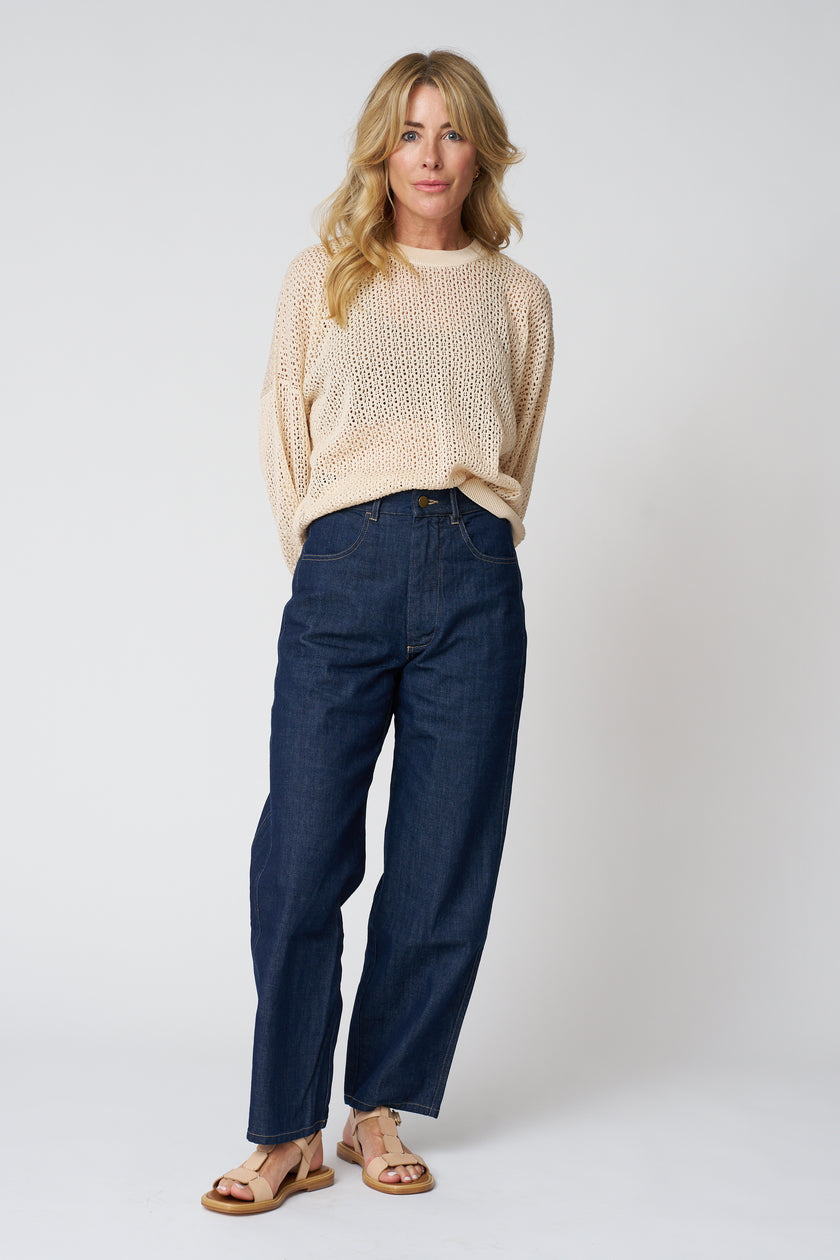 Micaela Greg Dark Indigo Panel Jean