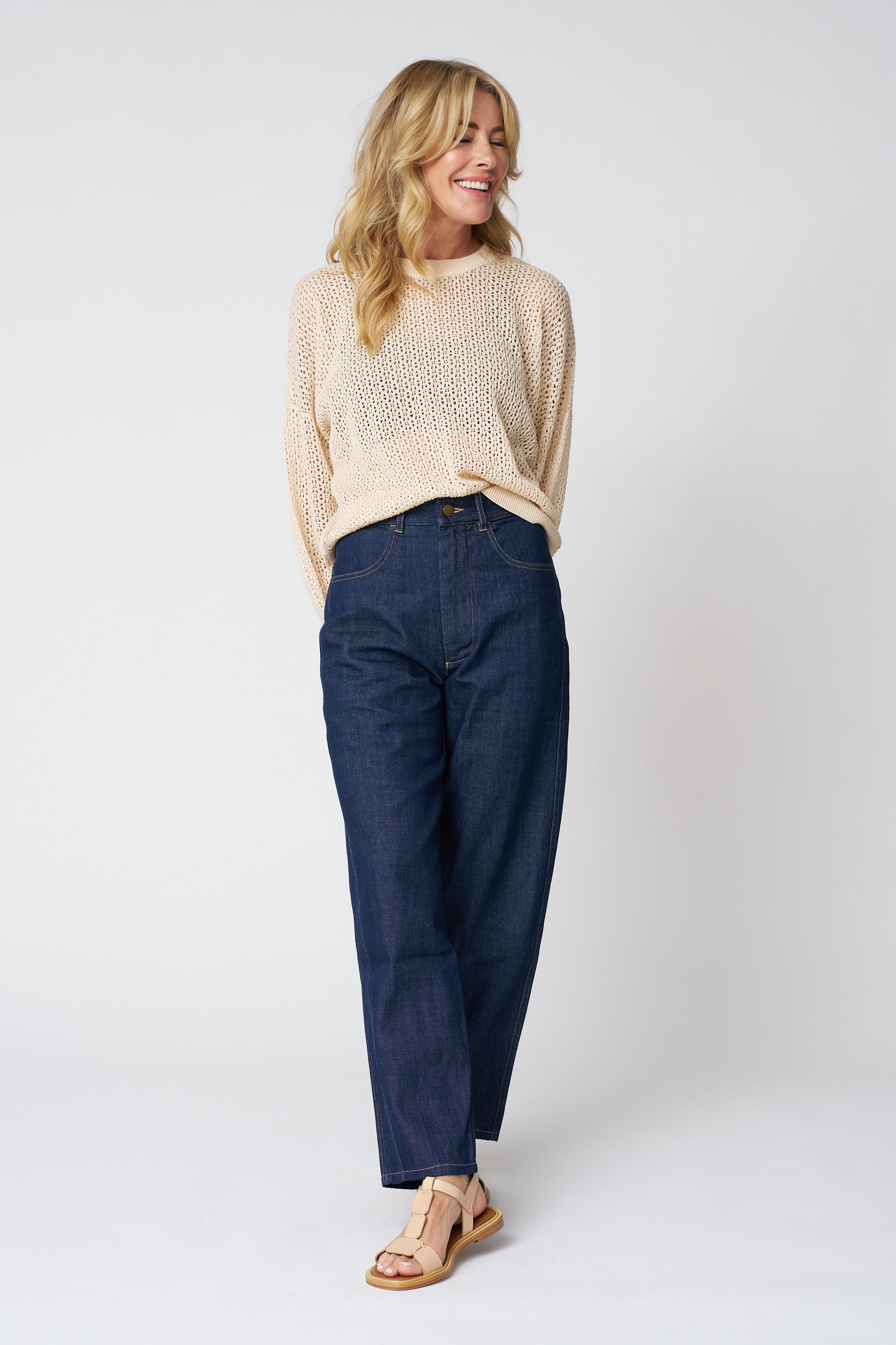 Micaela Greg Dark Indigo Panel Jean