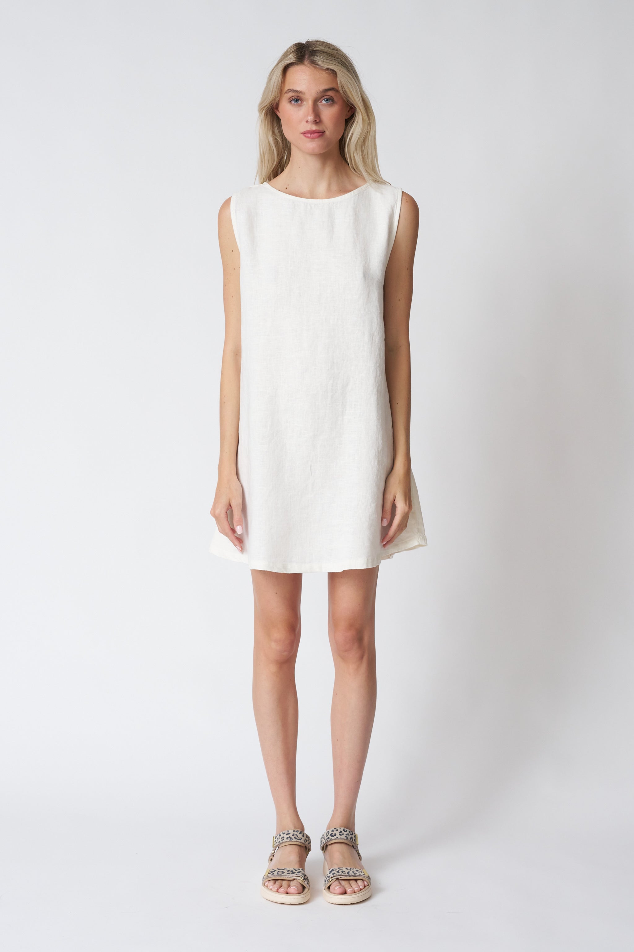 Jungmaven Baez Dress in Washed White