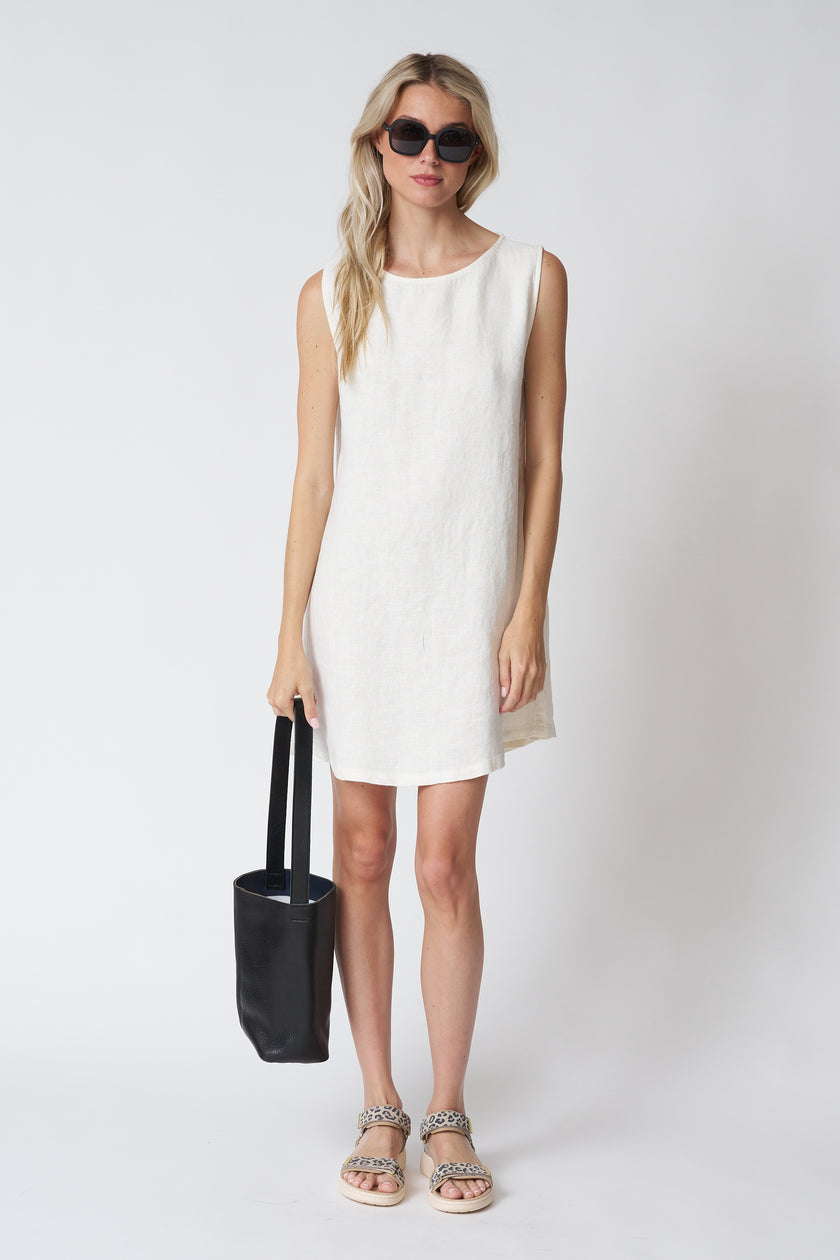 Jungmaven Baez Dress in Washed White
