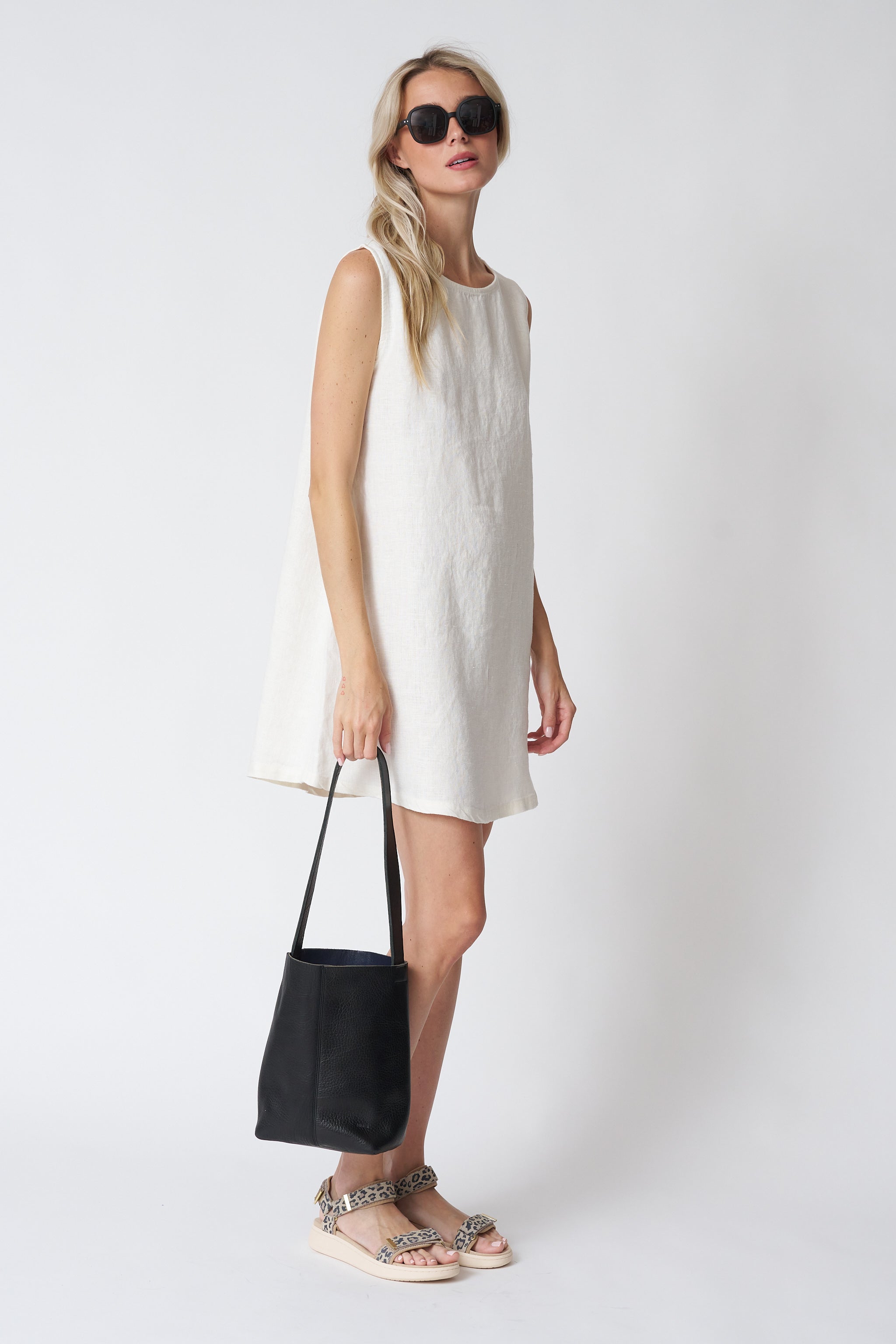 Jungmaven Baez Dress in Washed White