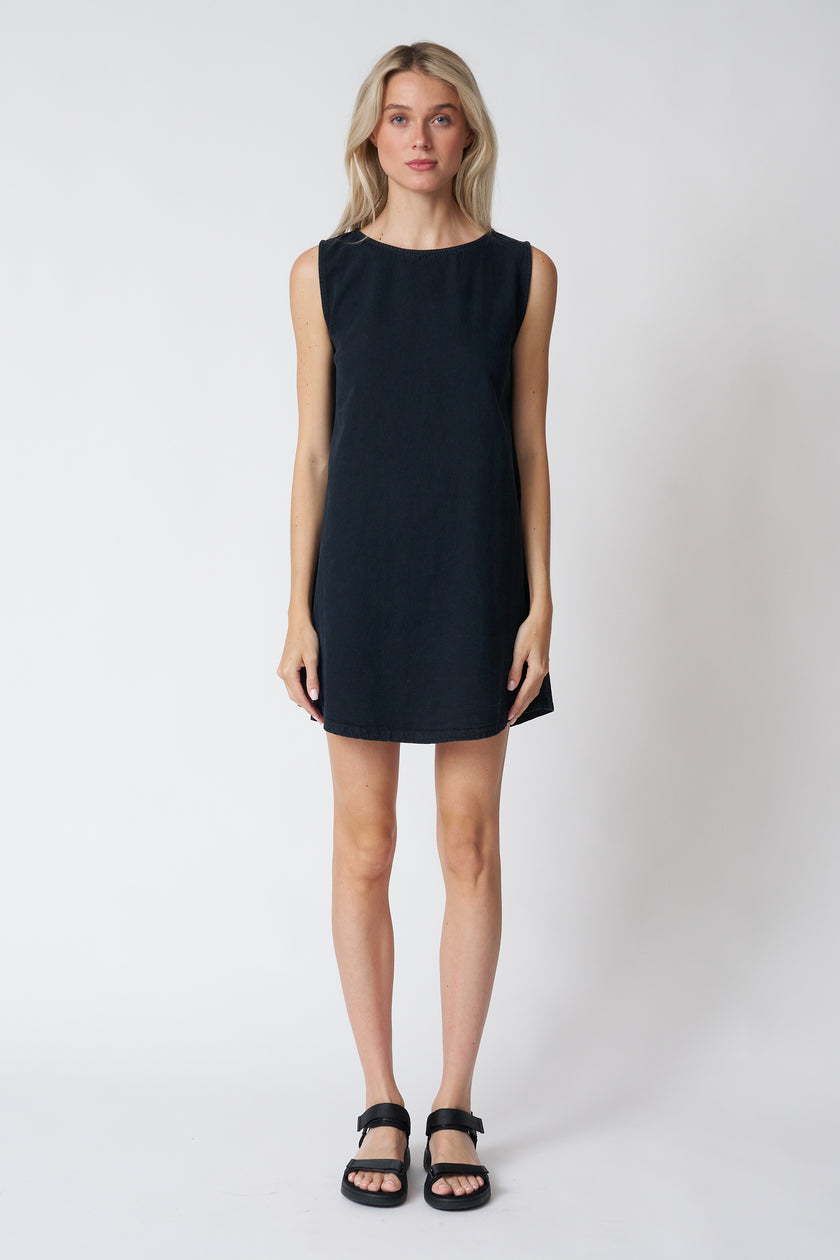 Jungmaven Baez Dress in Black Summer Denim