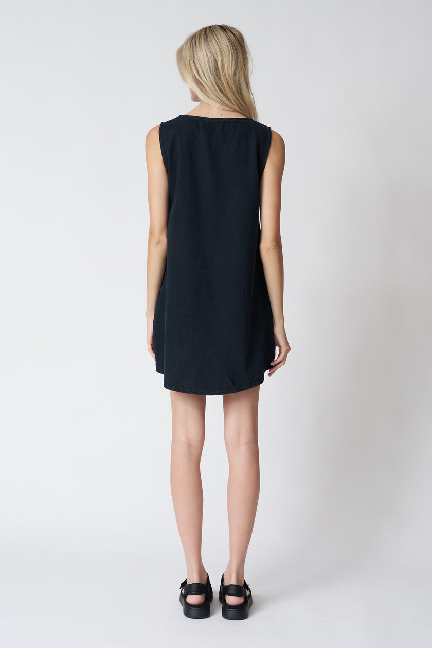Jungmaven Baez Dress in Black Summer Denim