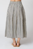 Pleated Cotton Stripe Skirt
