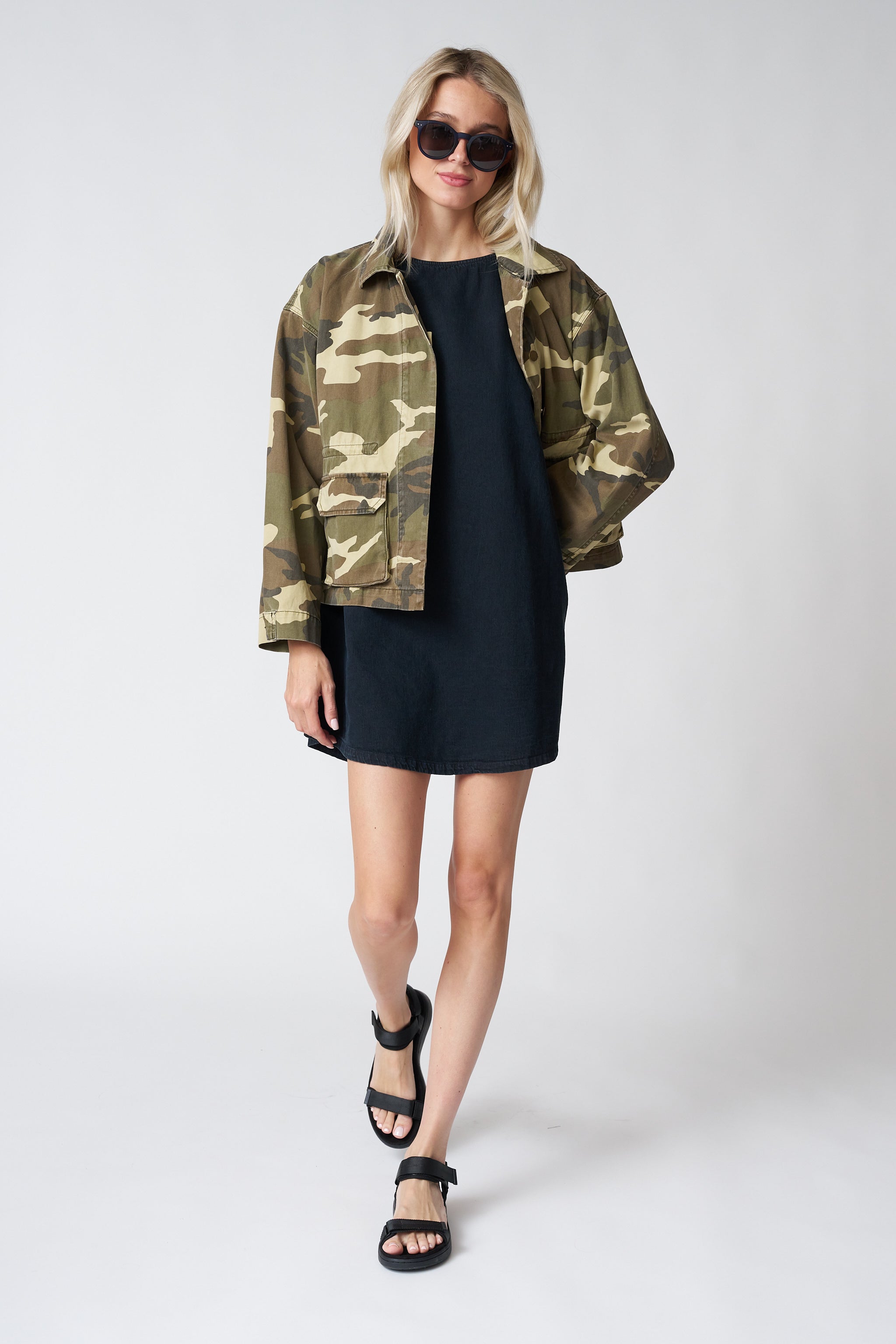 Jungmaven Baez Dress in Black Summer Denim