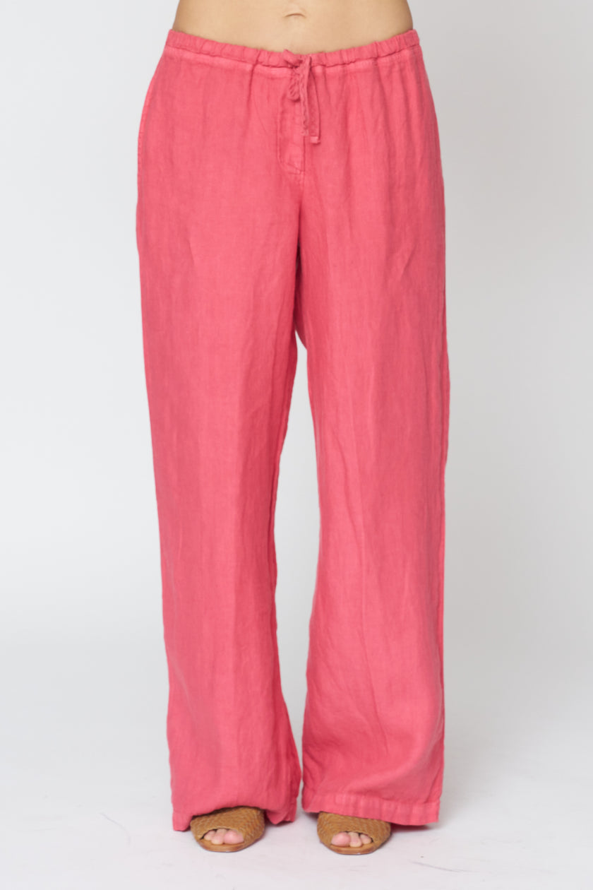 Dana Straight Leg Linen Trouser in Poppy