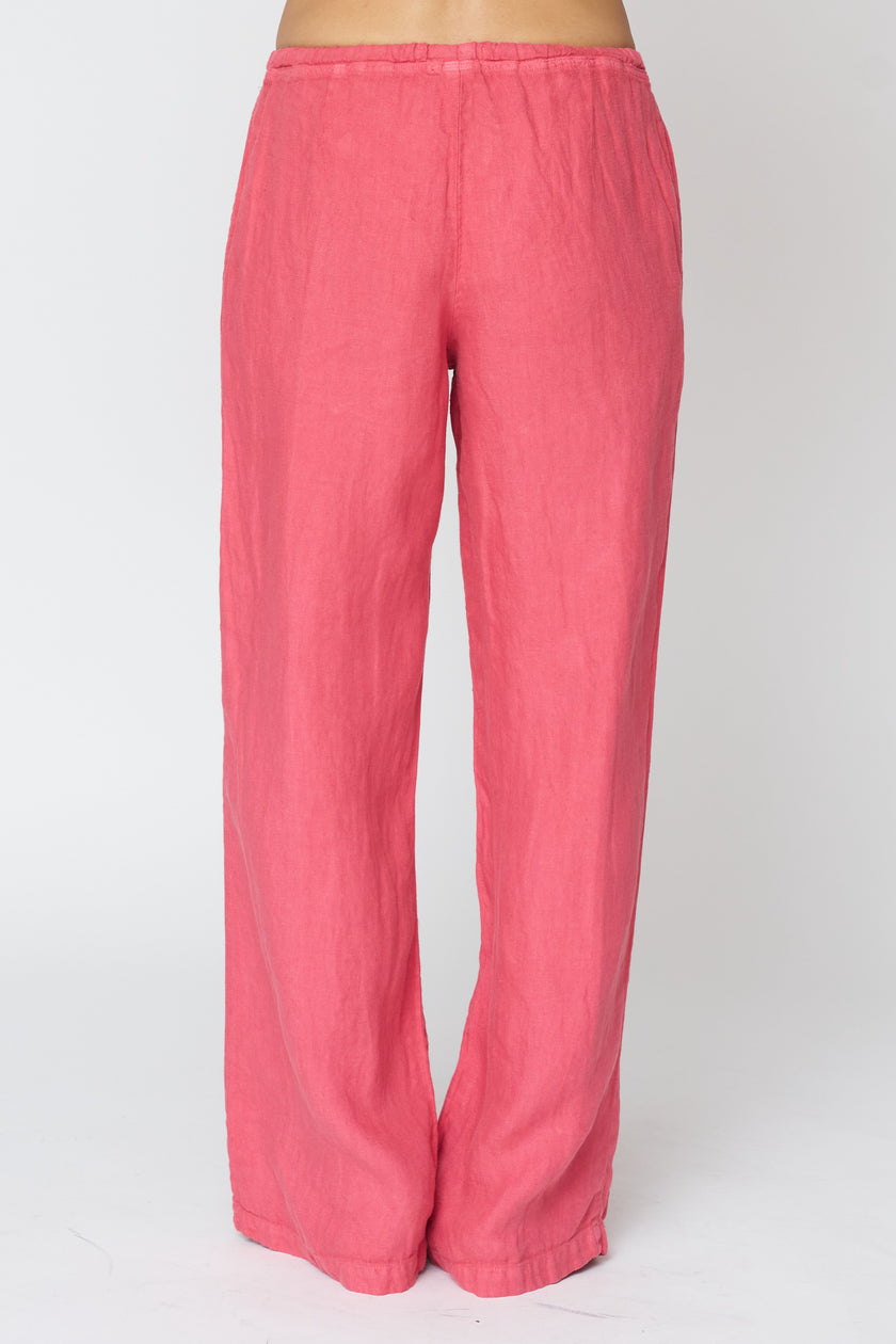 Dana Straight Leg Linen Trouser in Poppy