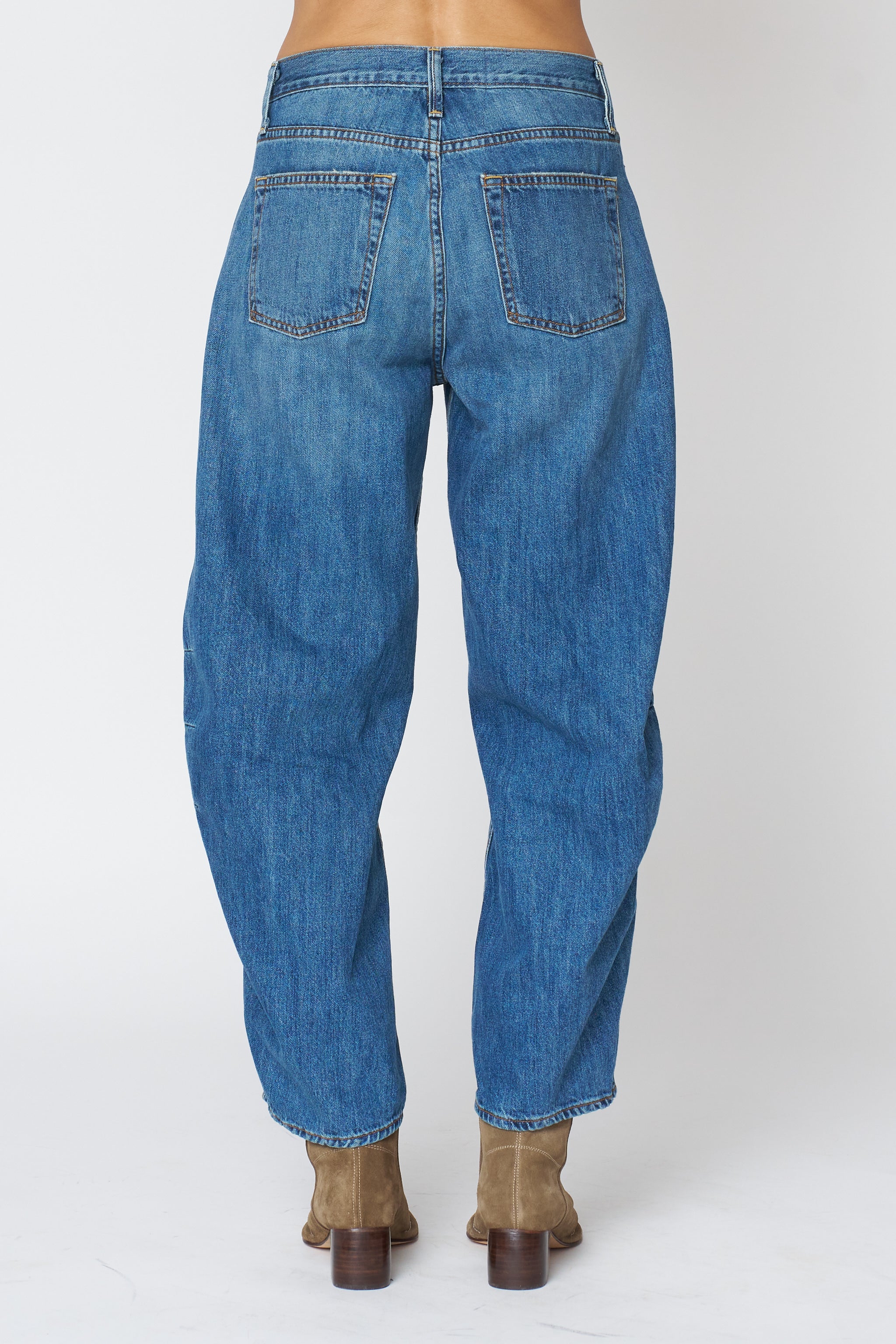 Ava Flutter Slung Fit Jeans - Pomona Wash