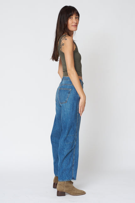 Ava Flutter Slung Fit Jeans - Pomona Wash