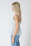 Ciao Lucia Euri Embroidered Top in Baby Blue