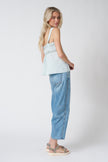 Ciao Lucia Euri Embroidered Top in Baby Blue