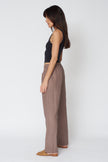 Clairo Woven Linen Pant in Mudslide