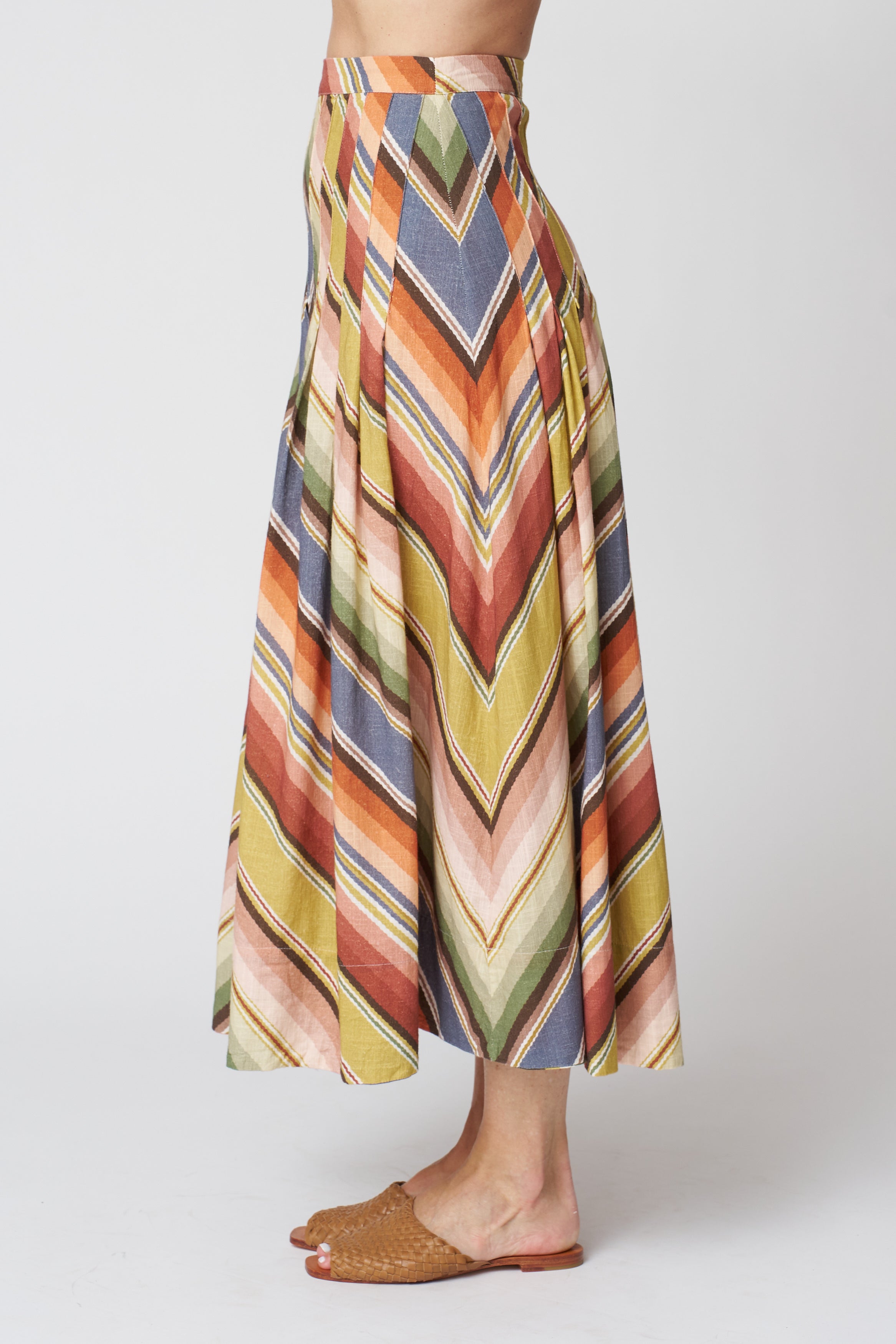 The Rhythm Skirt in Davenport Stripe