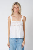 Ciao Lucia Euri Embroidered Top in White