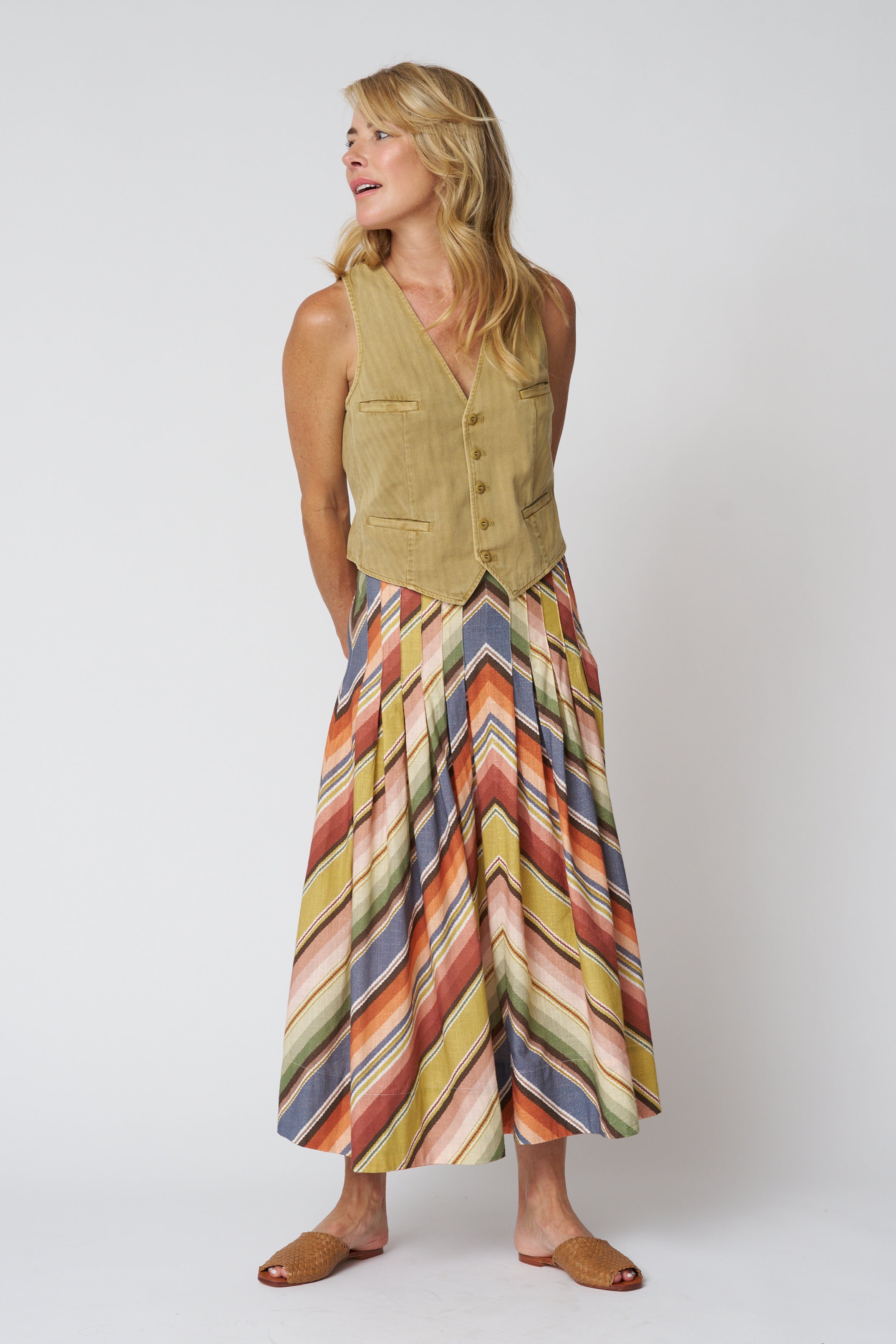 The Rhythm Skirt in Davenport Stripe