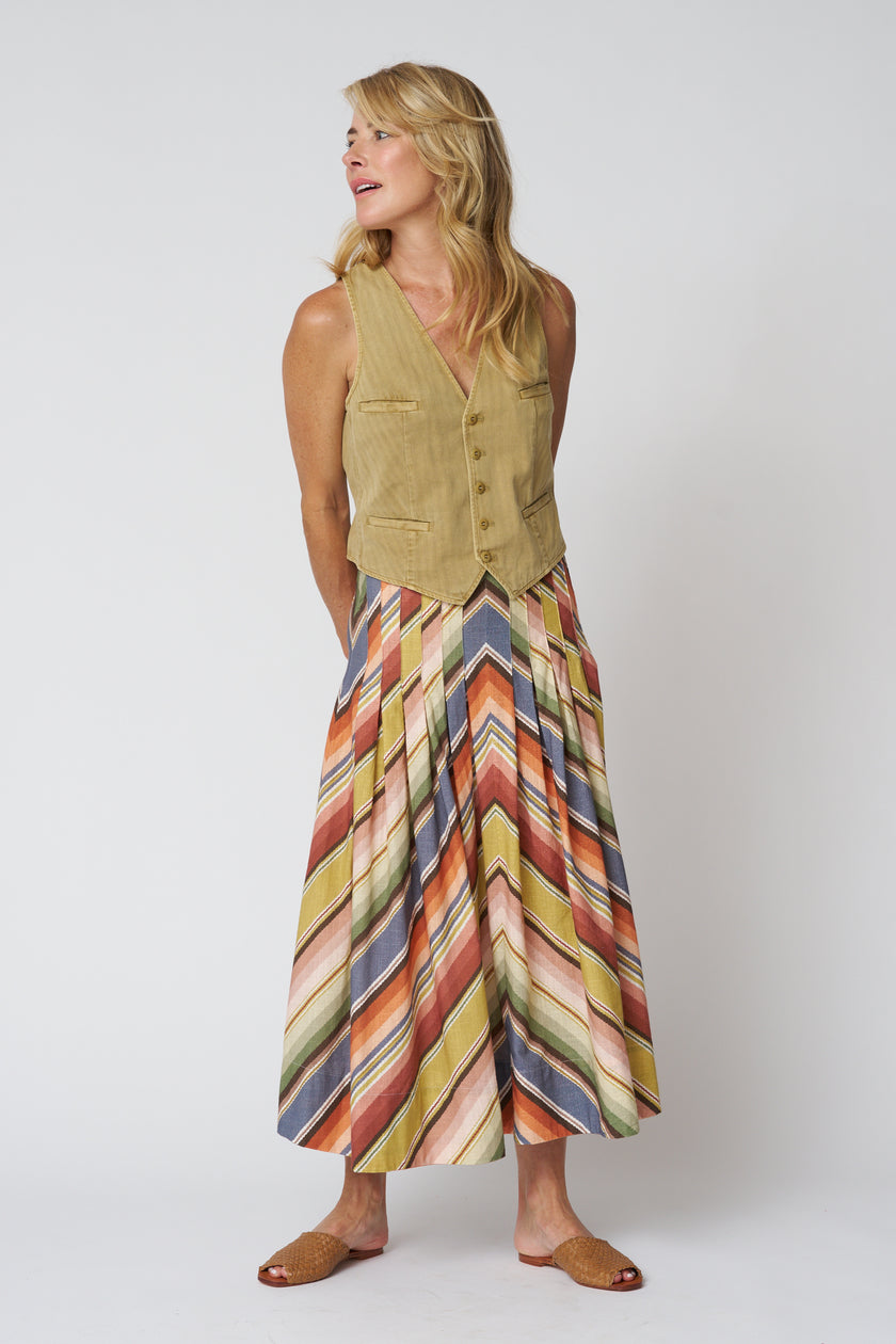 The Rhythm Skirt in Davenport Stripe