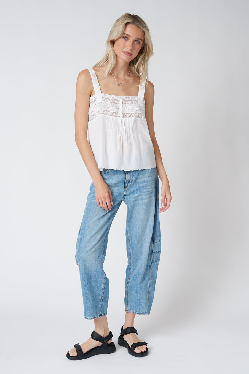 Ciao Lucia Euri Embroidered Top in White