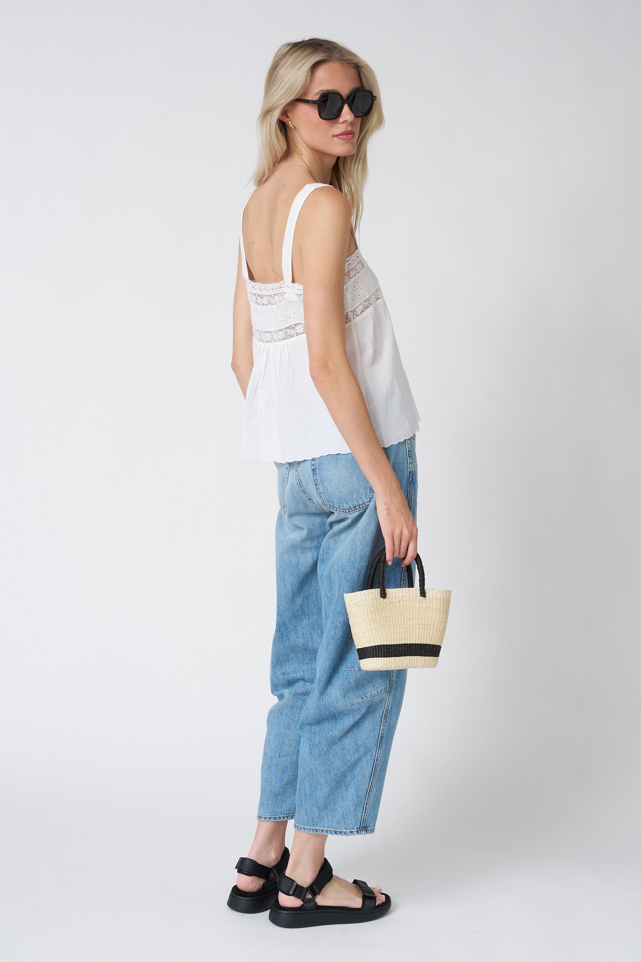 Ciao Lucia Euri Embroidered Top in White