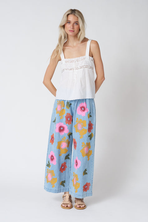 Jungmaven Disco Pant - Floral Denim