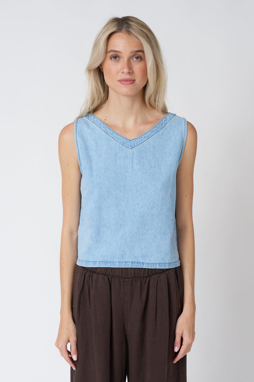 Jungmaven Teton Tank in Light Summer Denim