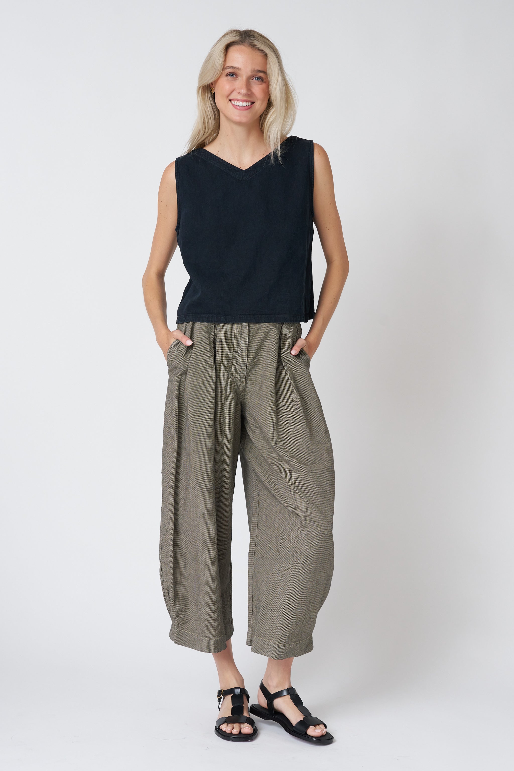 Jungmaven Teton Tank in Black Summer Denim