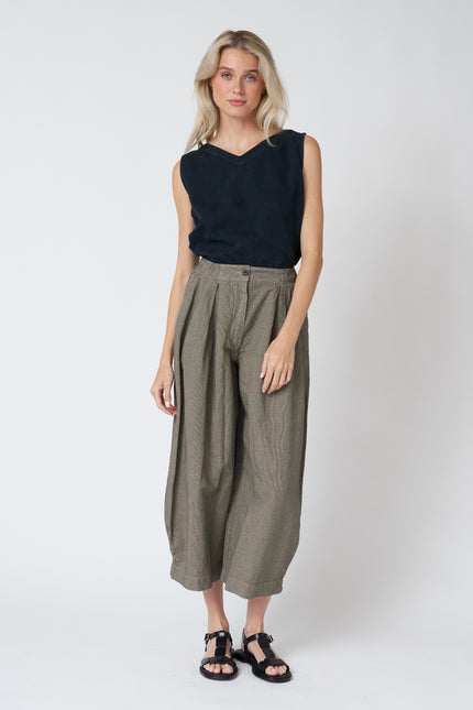 Carys Micro Houndstooth Wide Leg Pants