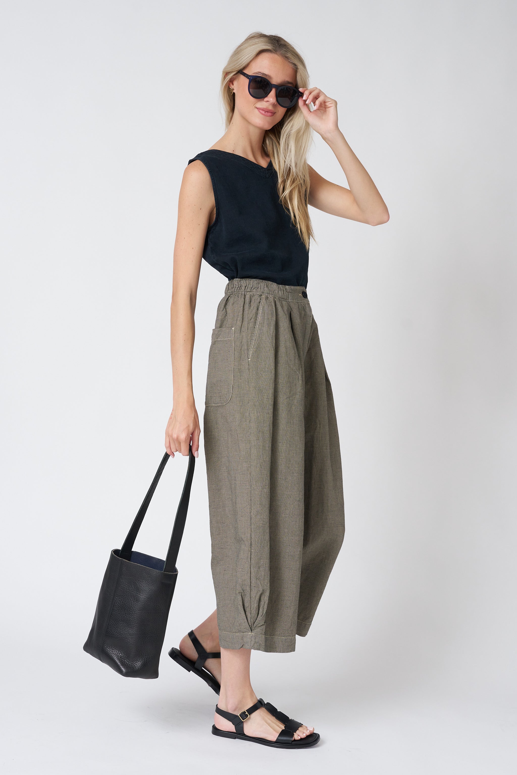 Jungmaven Teton Tank in Black Summer Denim