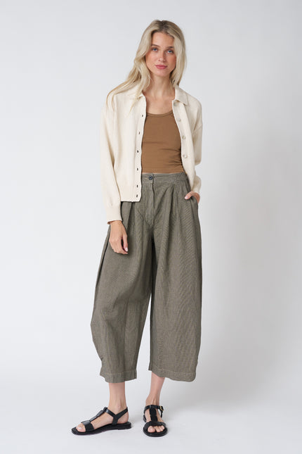 Carys Micro Houndstooth Wide Leg Pants