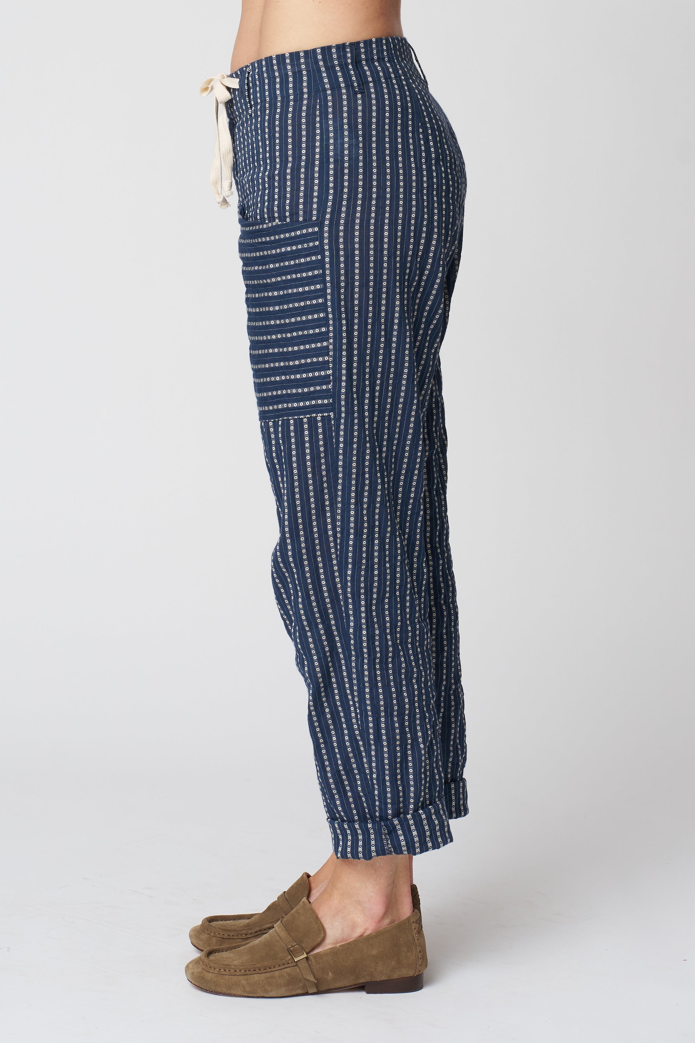 Ezra Pant in Heritage Dobby - Ink