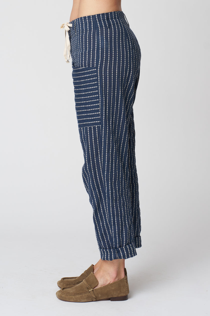 Ezra Pant in Heritage Dobby - Ink