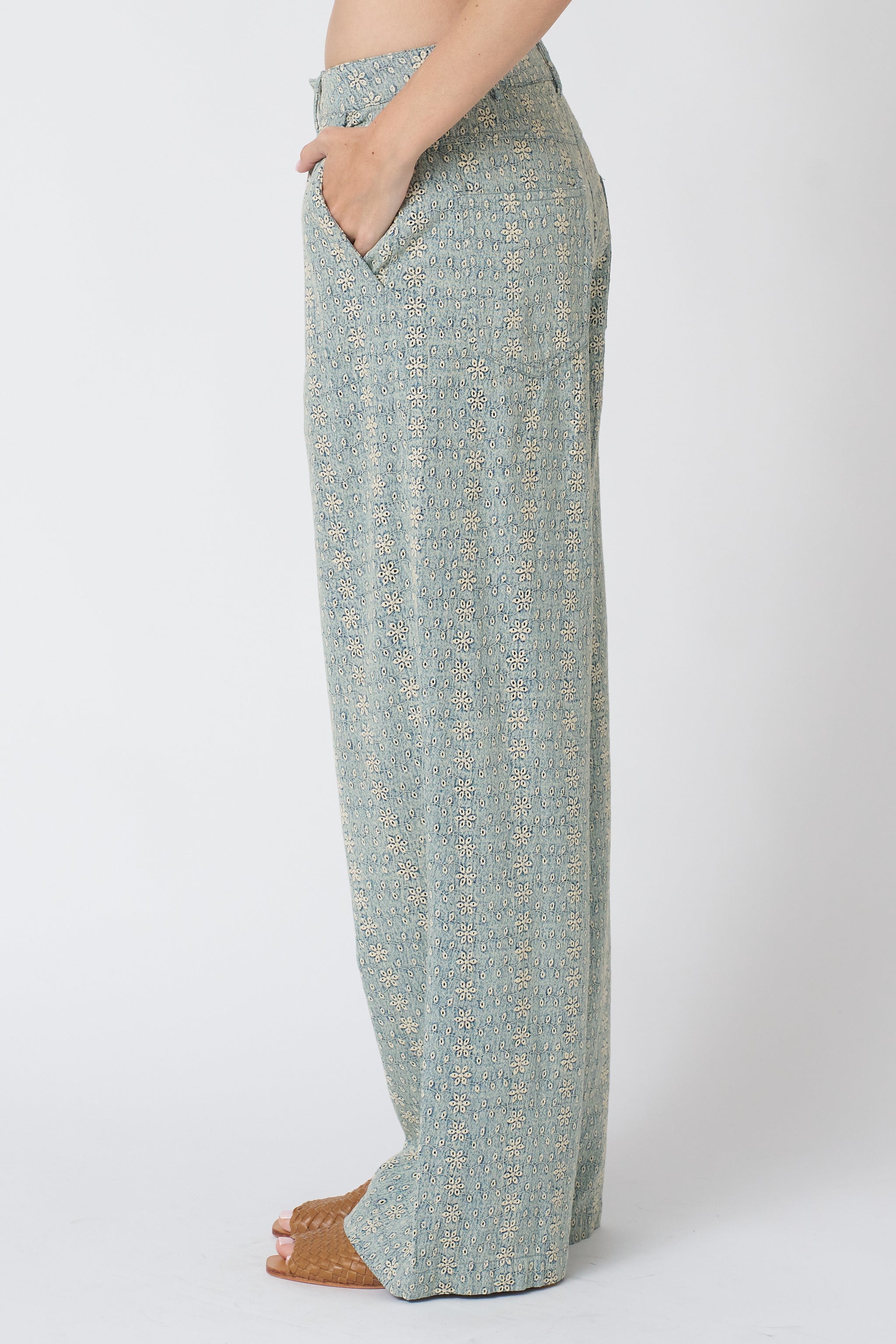Theodore Trouser in Cerulean Western Lace