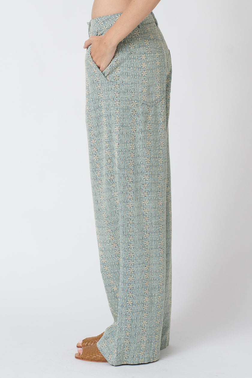 Theodore Trouser in Cerulean Western Lace