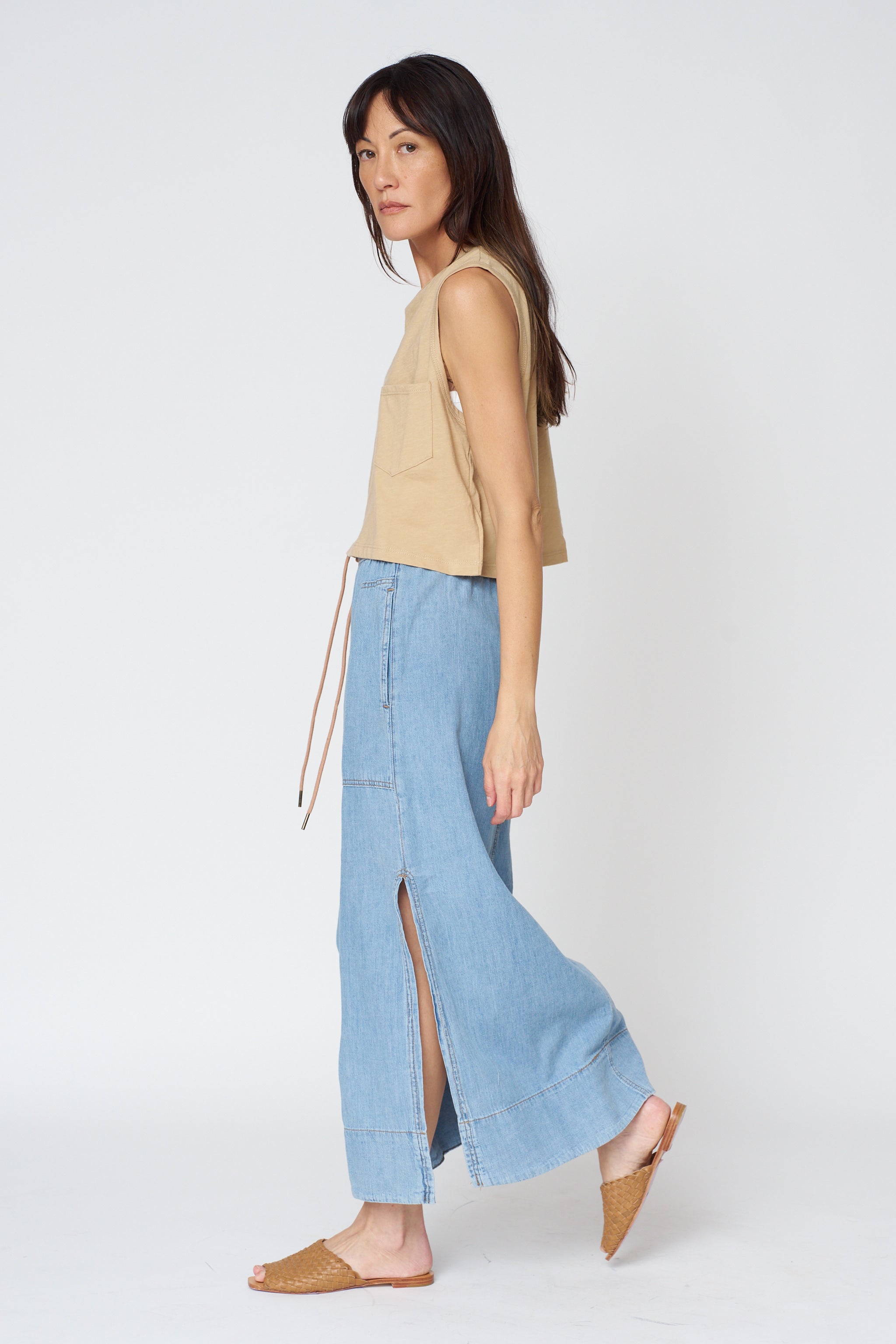 Denim Drawcord Skirt