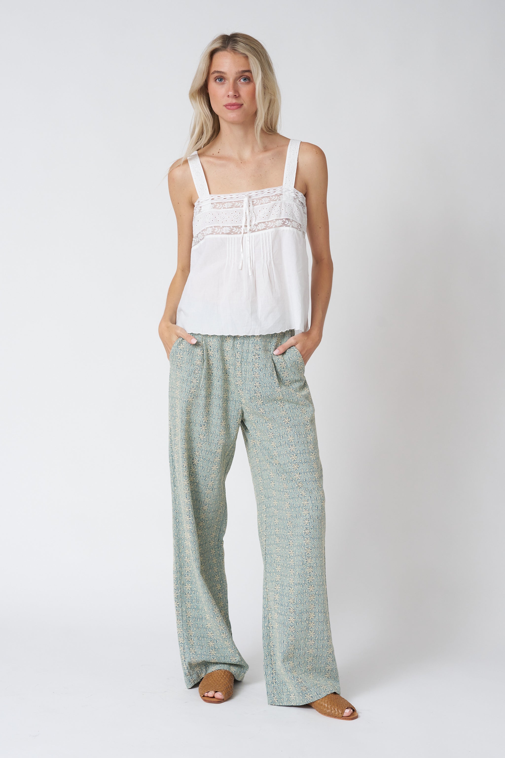Theodore Trouser in Cerulean Western Lace