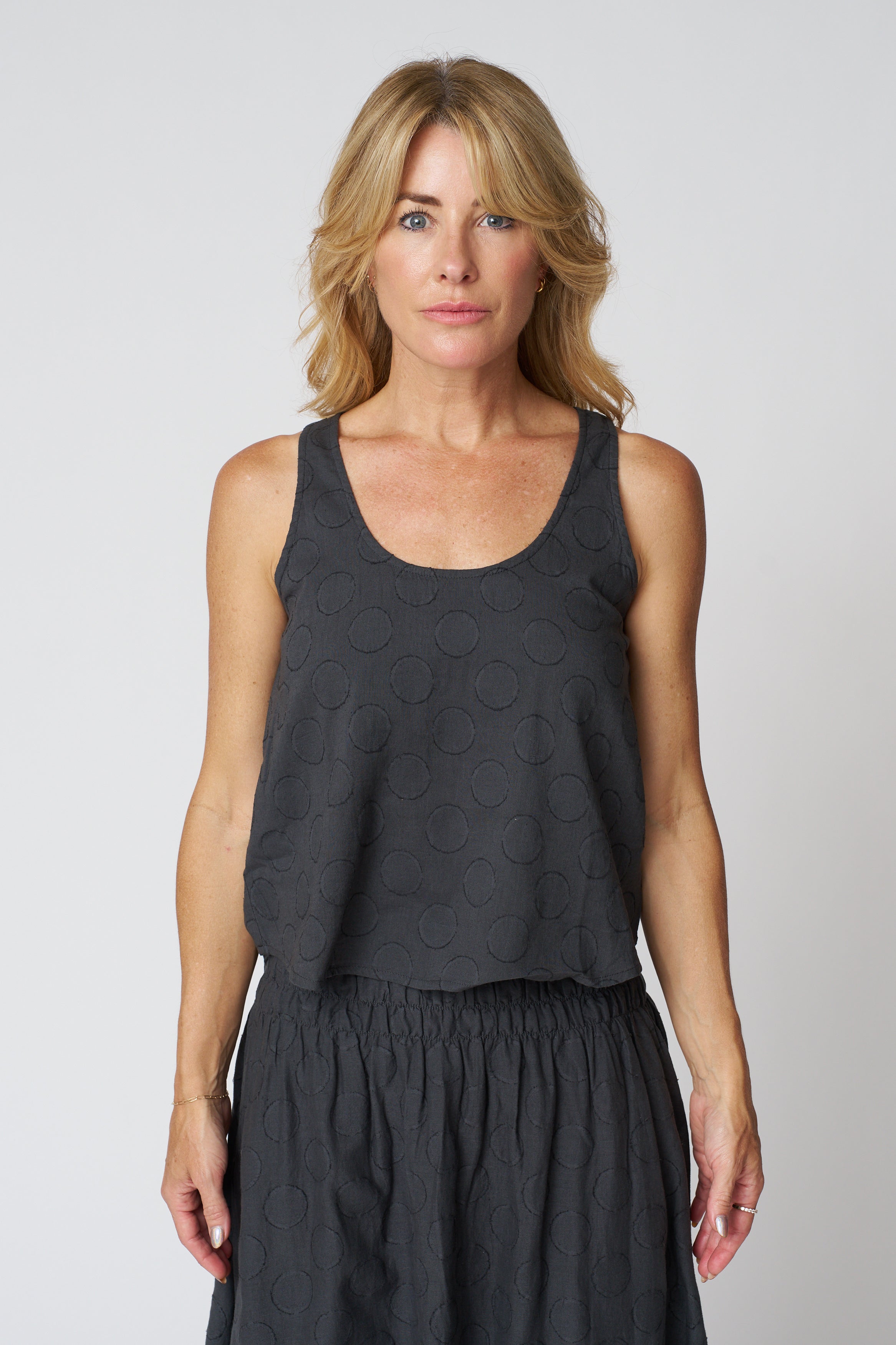 Micaela Greg Arc Tank in Faded Black