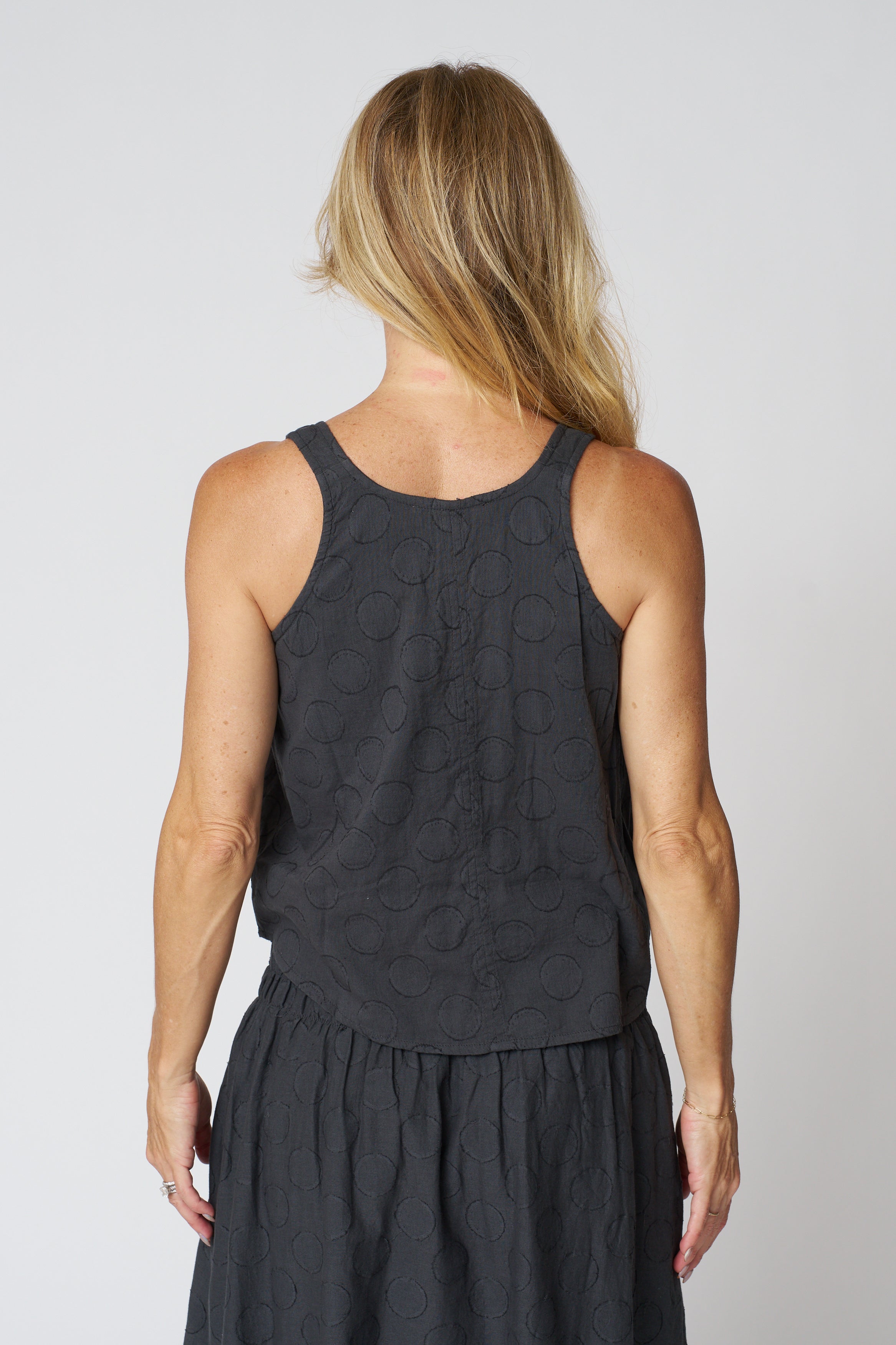 Micaela Greg Arc Tank in Faded Black