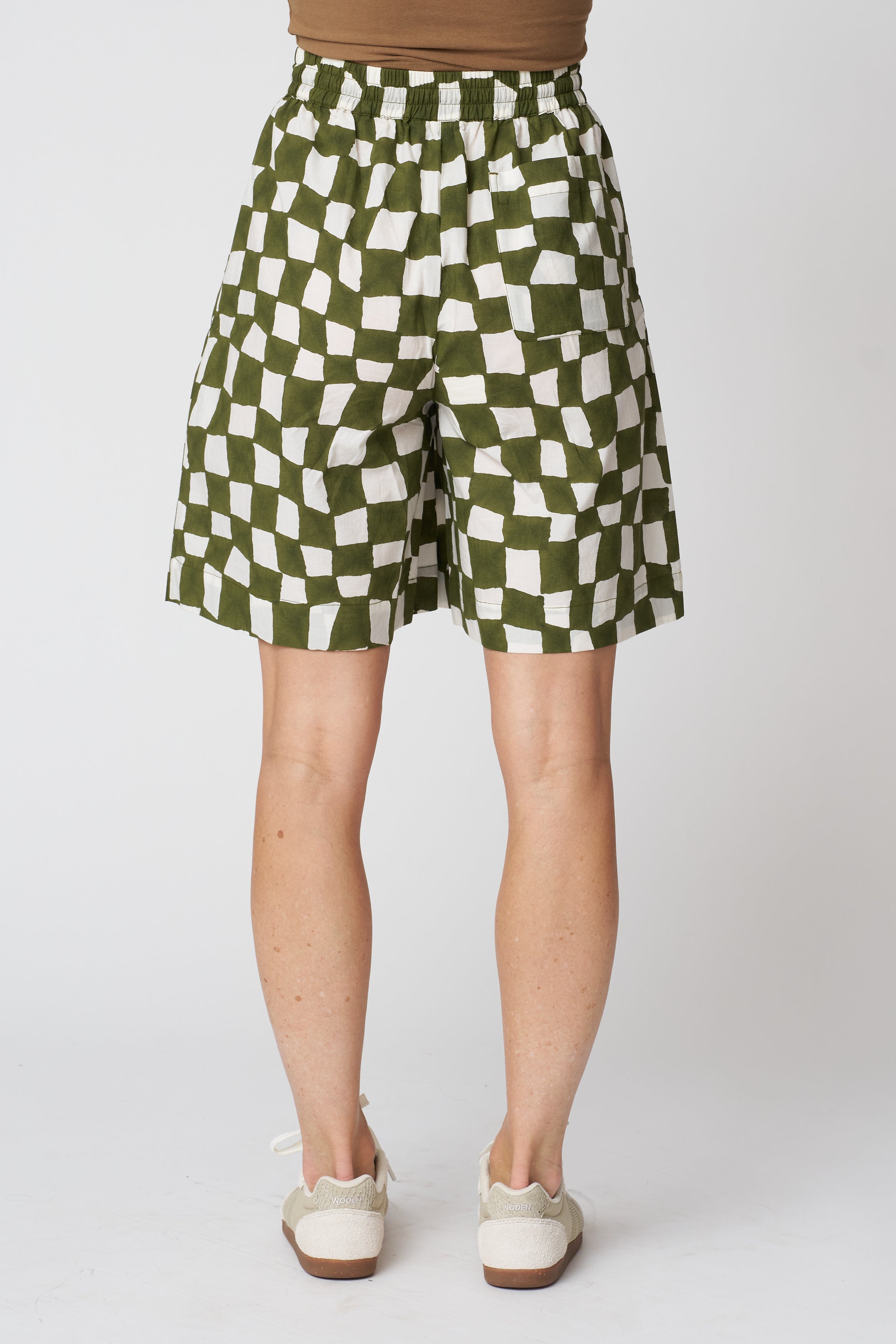 Block Print Warp Check Shorts