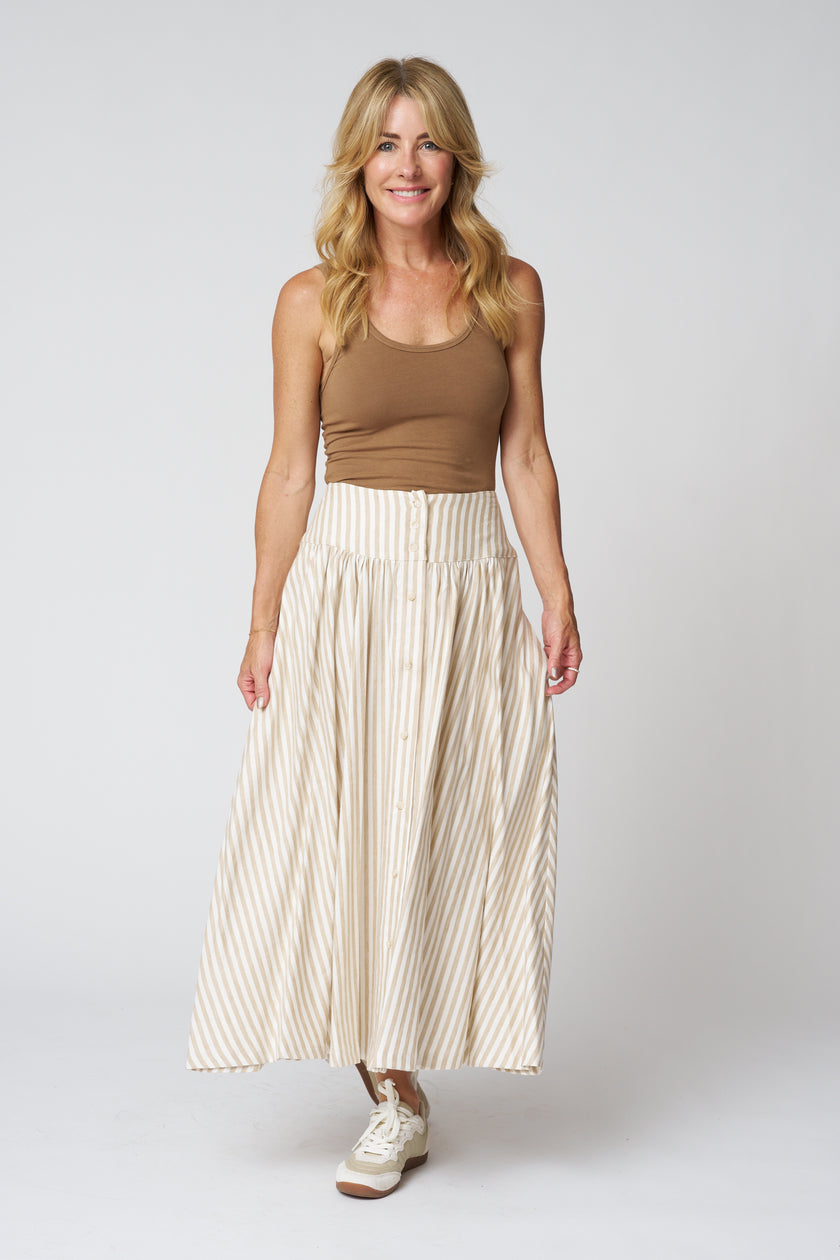 Emerson Fry Elina Skirt in Almond Stripe
